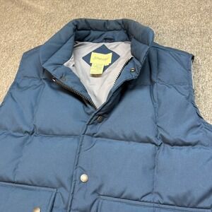 St Johns Bay Mens L Puffer Vest Down Fill Quilted Pockets Snap Front Collar